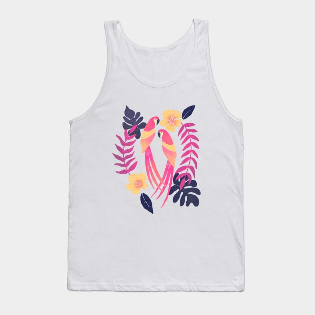 Tropical sunset parrots Tank Top by Home Cyn Home 